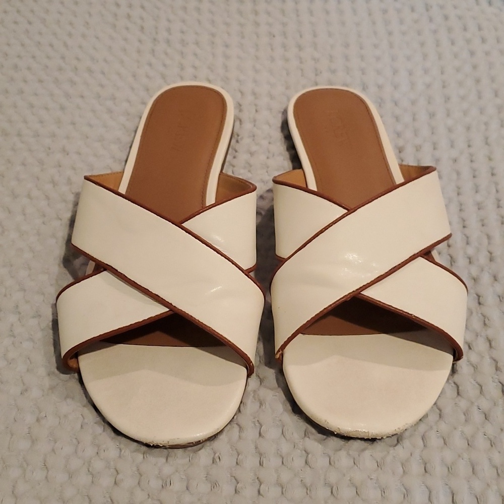 J.crew criss cross white sandals Size 9 (#7)